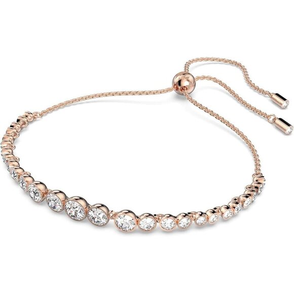 Women\'s Clear Crystals Rose Gold Tone Tennis Bracelet Jewelry Collection